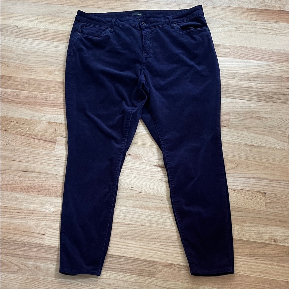 Hampton Women's Dark Blue Corduroy Straight Leg Pants